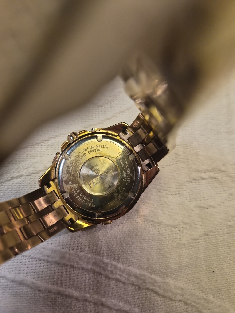 Mens Festina Watch Chronograph Gold Plated F 16119 Chrono Bike Blue Face ✨️💫 - Picture 10 of 13